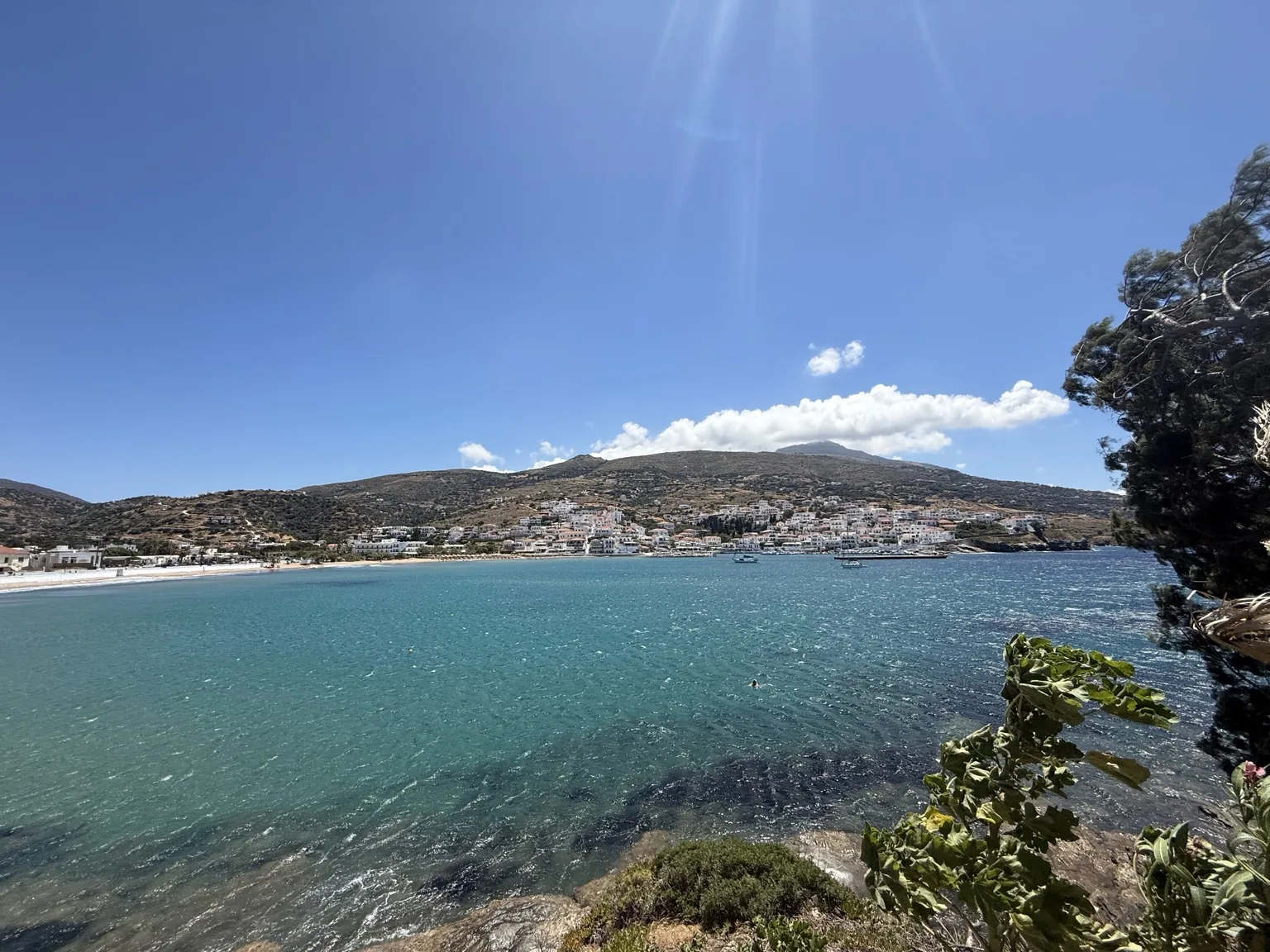 Clear blue water near Batsi
