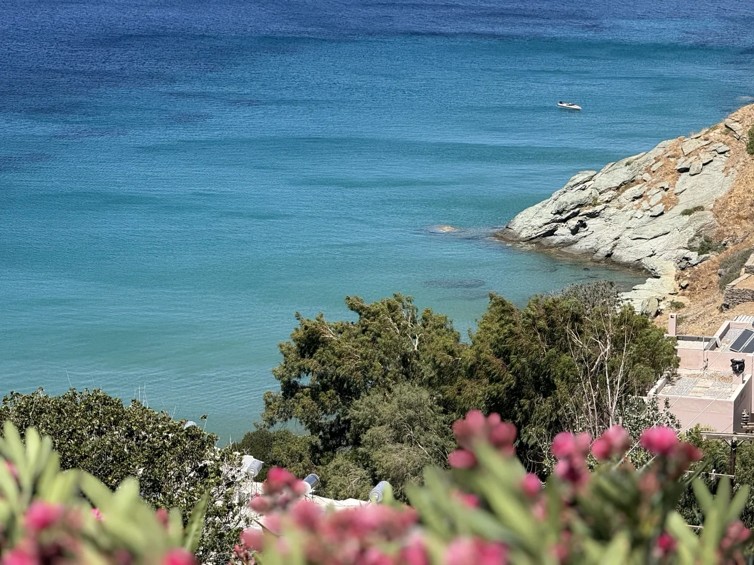 Turquoise water at a beach near Batsi
